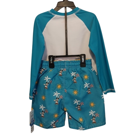 Mickey Mouse UPF 50+ Rash Guard & Swim Trunks Set Size 4T – Toddler Boys New - Picture 7 of 7